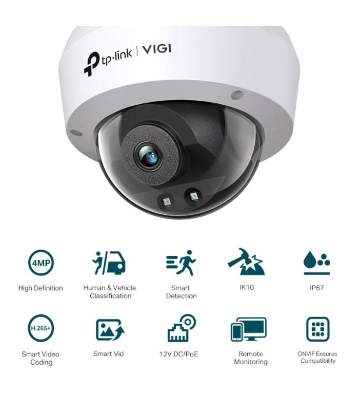 VIGI Cámara IP C240I Domo 4MP Plástico IR 4mm