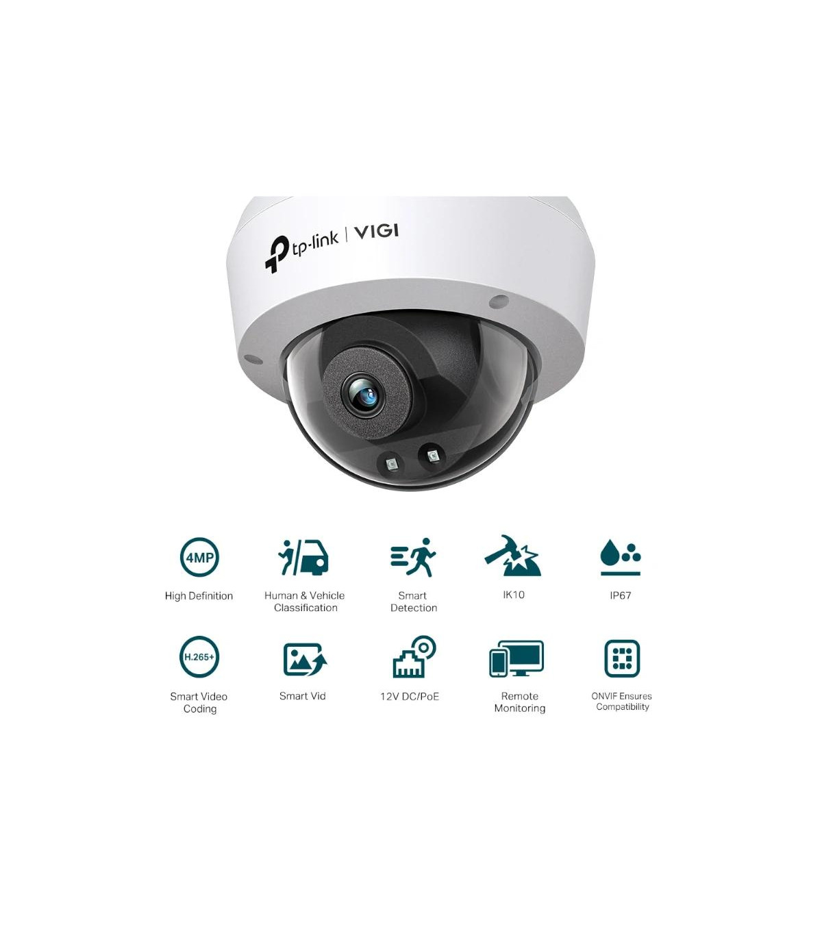 VIGI Cámara IP C240I Domo 4MP Plástico IR 4mm