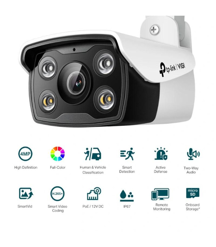 VIGI Cámara IP Bullet C340 4MP Plástico Full-Color