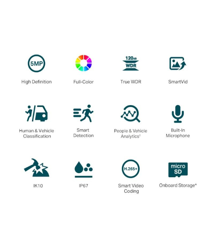 VIGI Cámara IP Domo C250 5MP Plástico Full-Color 2