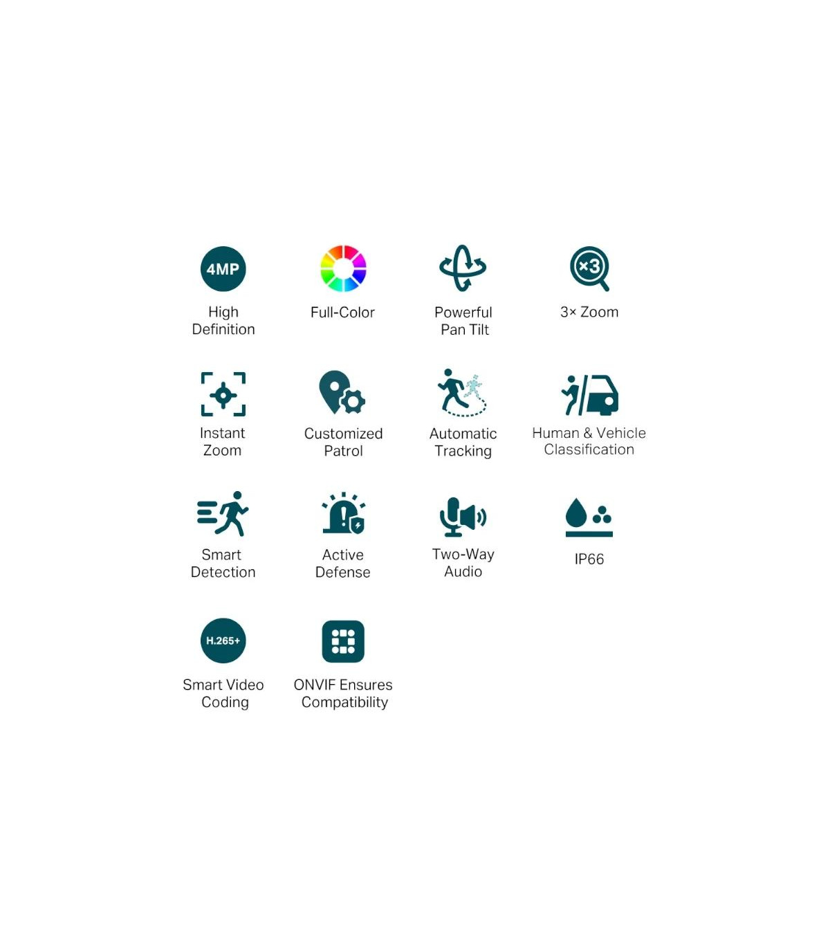 VIGI Cámara IP PT C540V 4MP Plástico Full-Color