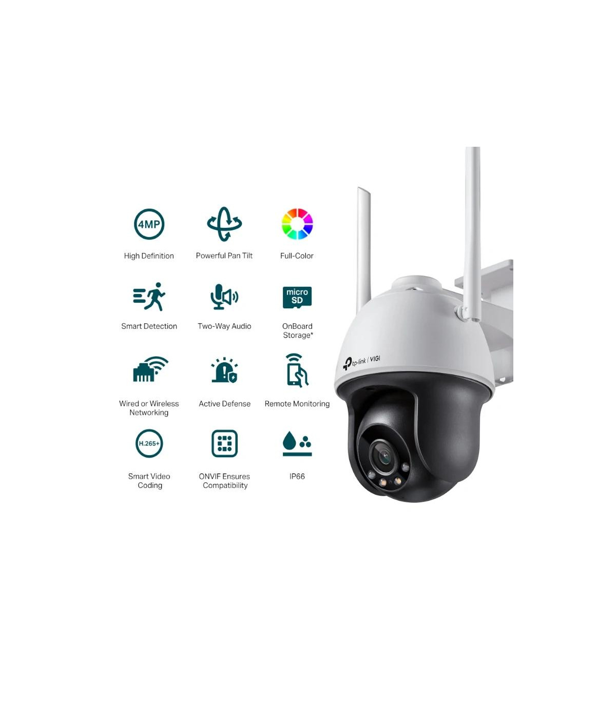 VIGI Cámara IP PT C540-W 4MP Plástico FColor Wi-Fi