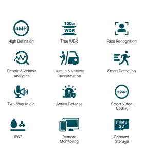 VIGI Cámara IP Bullet C340S 4MP Plástico Full-Colo