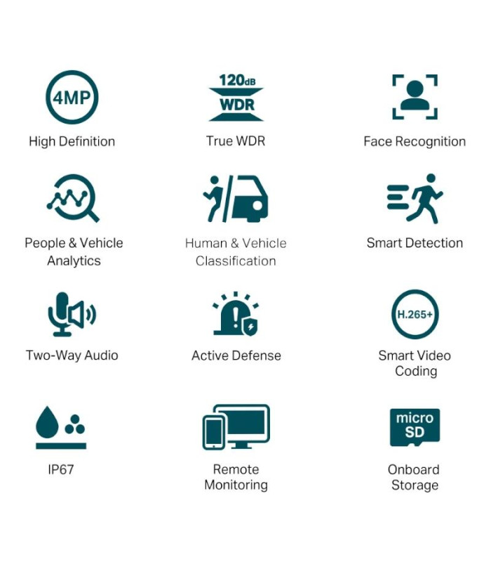 VIGI Cámara IP Bullet C340S 4MP Plástico Full-Colo