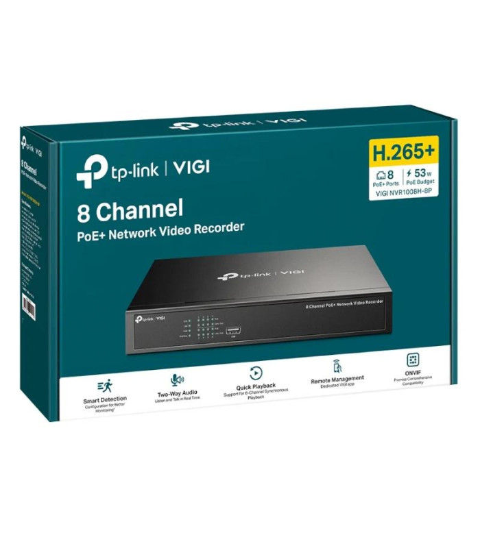 VIGI NVR1008H-8P Grabador IP Rack 01 HDD 08 C