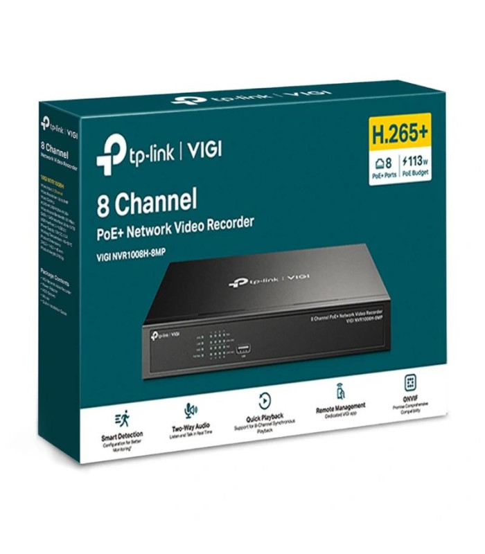 VIGI Grabador IP NVR1008H-8MP Rack 01 HDD 08 C PoE