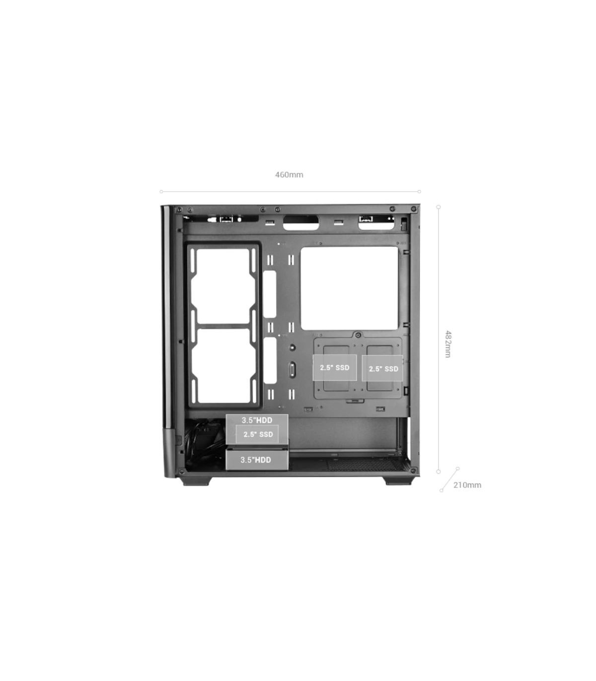MARS GAMING Caja ATX Pantalla IPS 7,2"