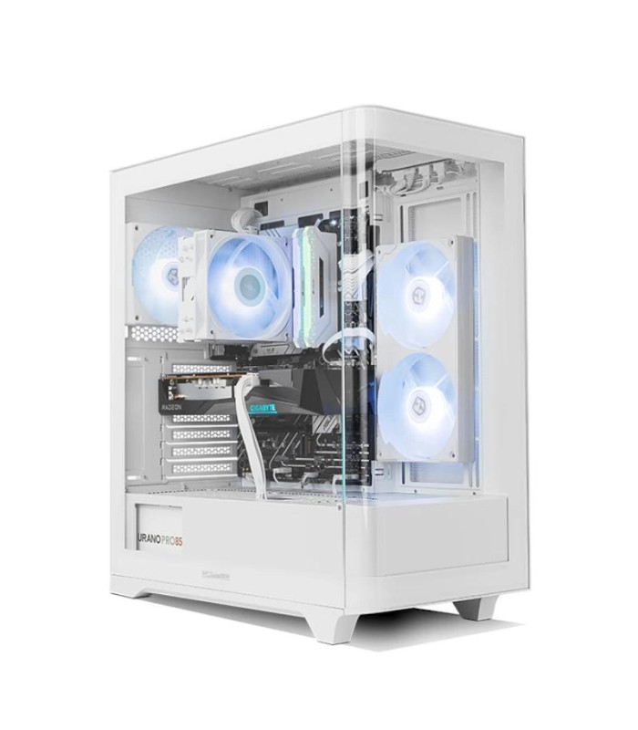 NOX Semitorre HUMMER ETHER  Cristal Curvo Blanco