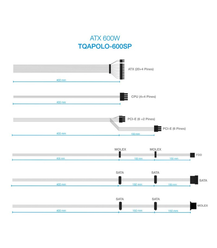 Tooq Fuente Alimentación TQAPOLO-600SP 600W