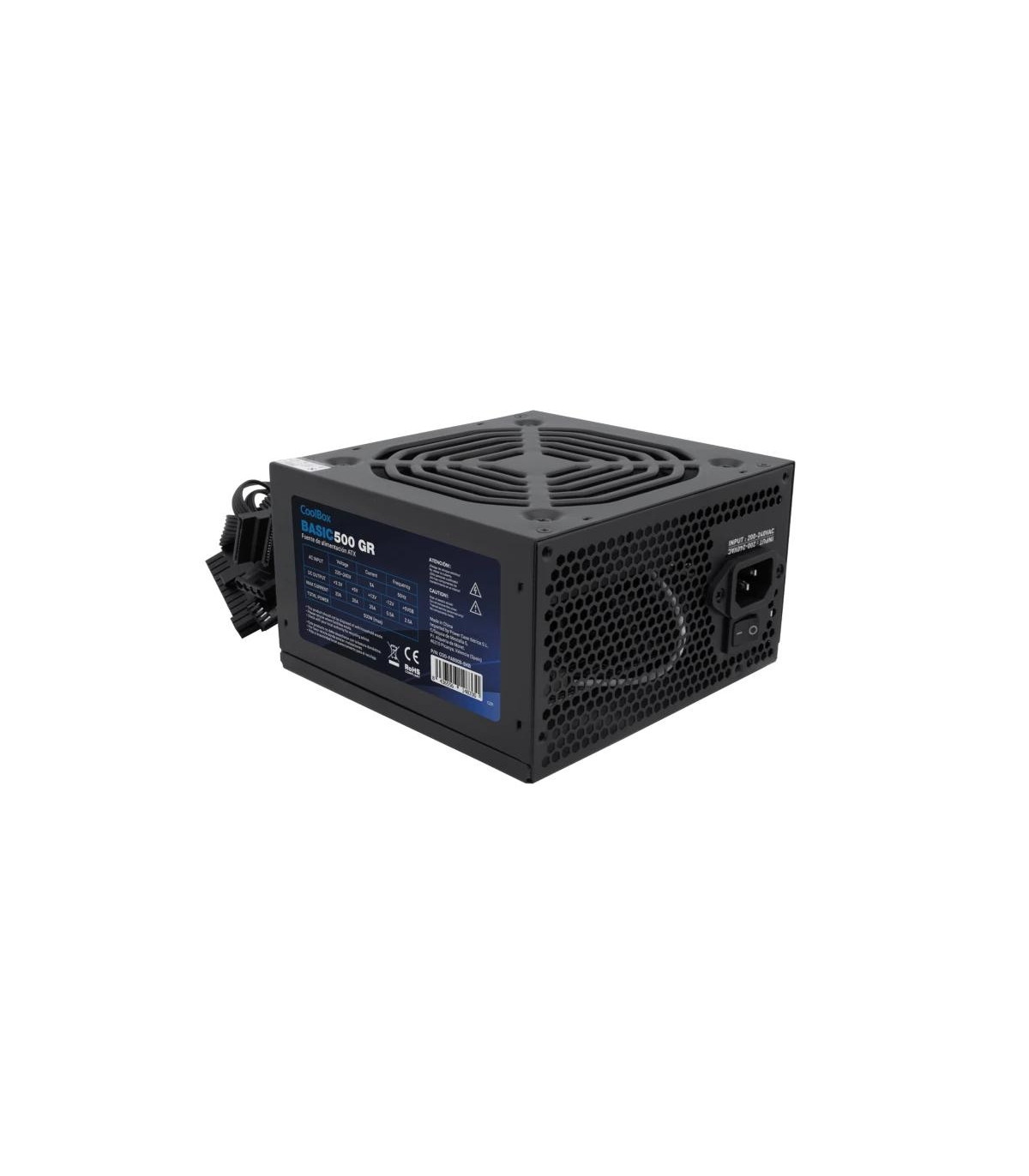 CoolBox Fuente.Alim 20+4 pin ATX BASIC 500W