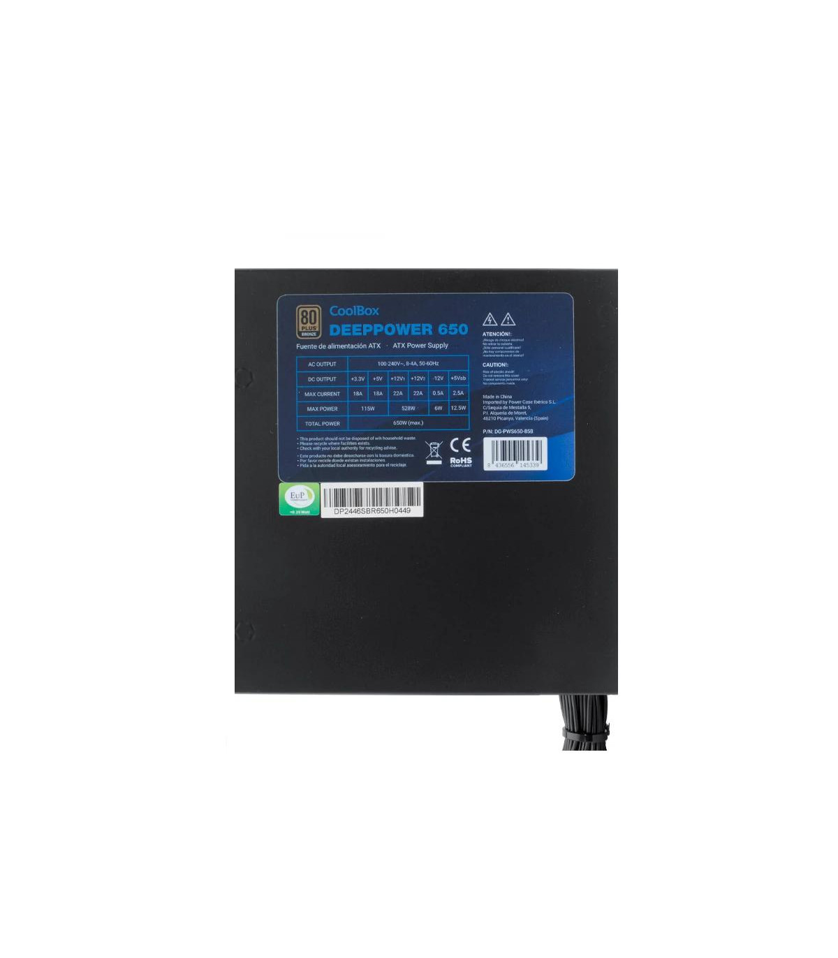 Coolbox Gaming Fuente Al. DeepPower 650w 80+bronze