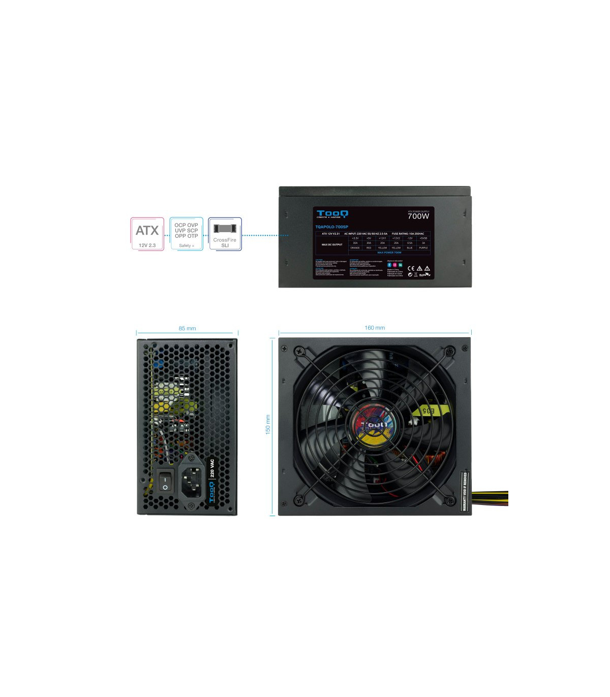 Tooq Fuente Alimentación TQAPOLO-700SP 700W