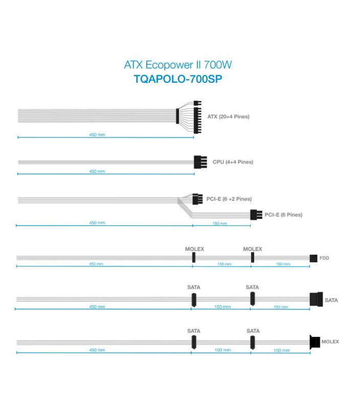 Tooq Fuente Alimentación TQAPOLO-700SP 700W
