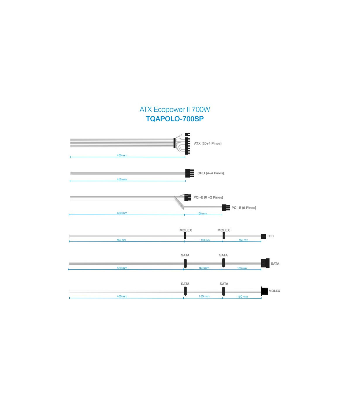Tooq Fuente Alimentación TQAPOLO-700SP 700W