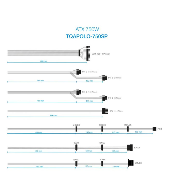 Tooq Fuente Alimentación TQAPOLO-750SP 750W