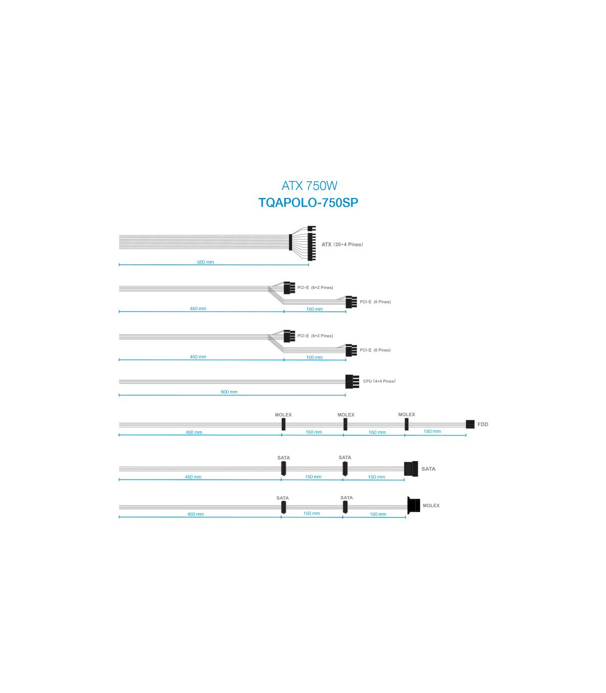 Tooq Fuente Alimentación TQAPOLO-750SP 750W