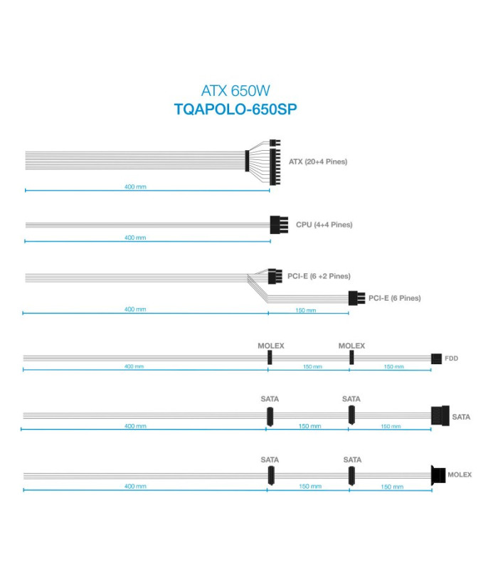 Tooq Fuente Alimentación TQAPOLO-650SP 650W