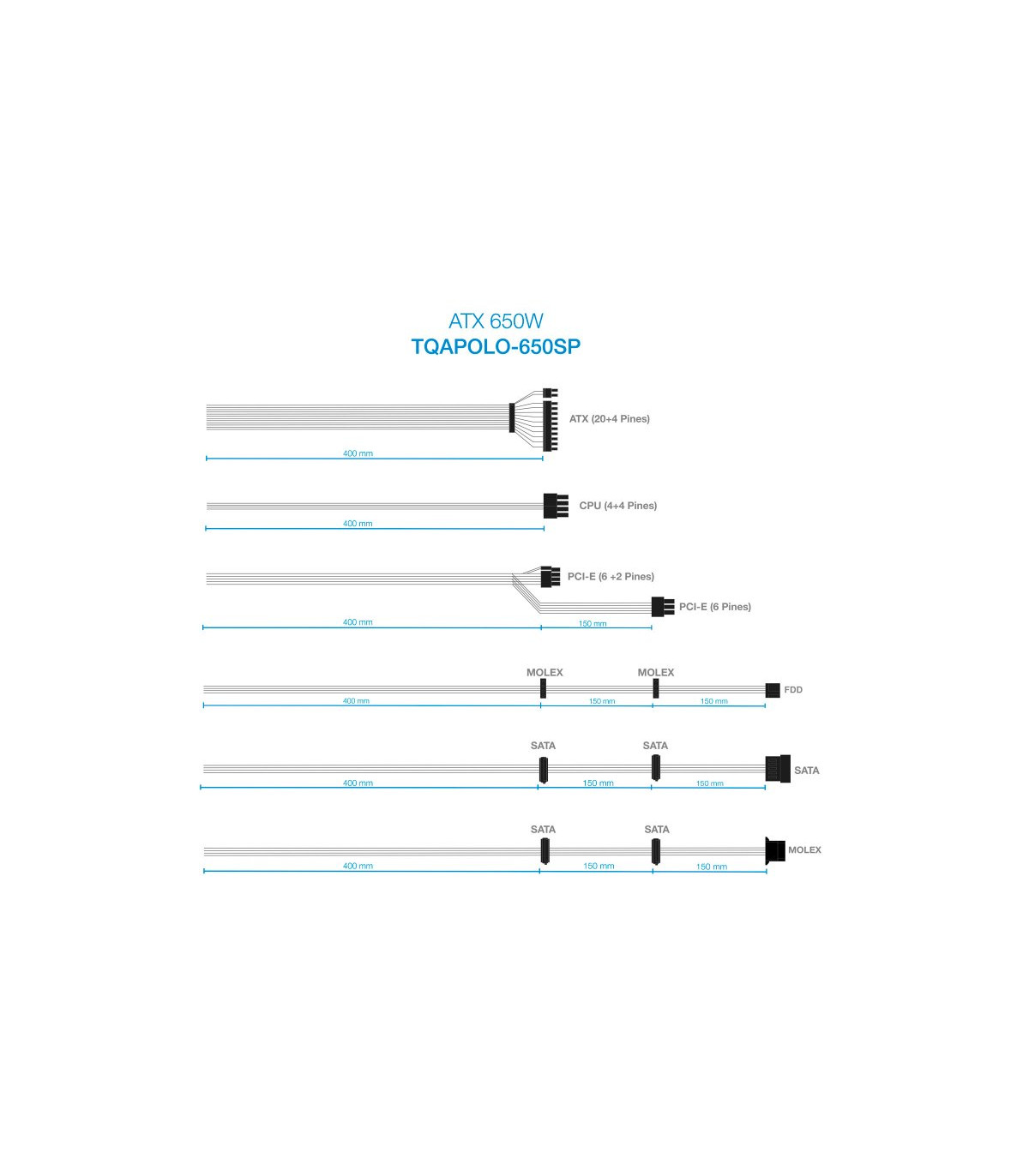 Tooq Fuente Alimentación TQAPOLO-650SP 650W