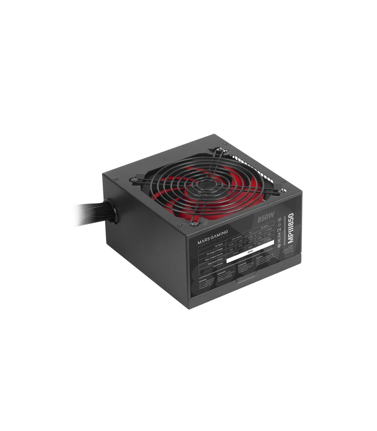 MARS GAMING PSU MPIII 850W, 85% EF, SMD SILENT