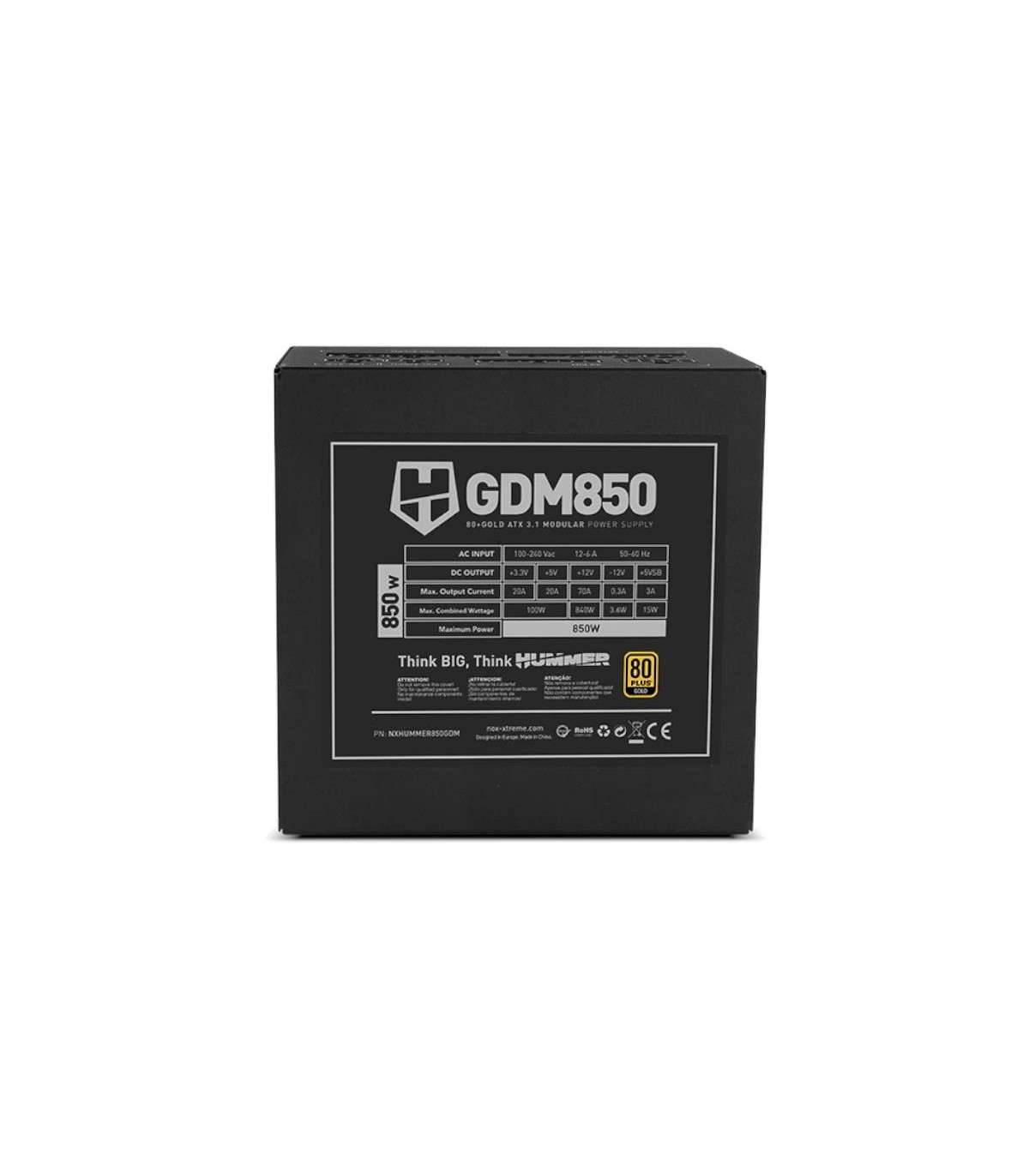 NOX HUMMER GDM850W Fuente modular ATX3.1 80+GOLD