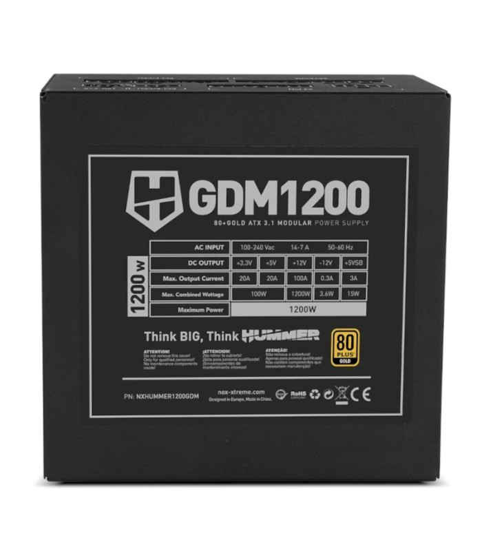 NOX HUMMER GDM1200W Fuente modular ATX3.1 80+GOLD