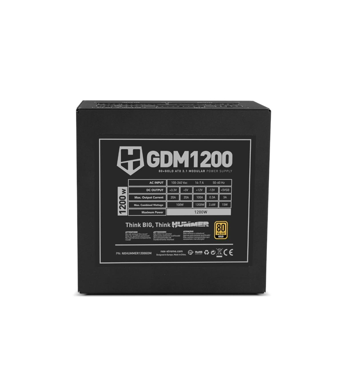 NOX HUMMER GDM1200W Fuente modular ATX3.1 80+GOLD