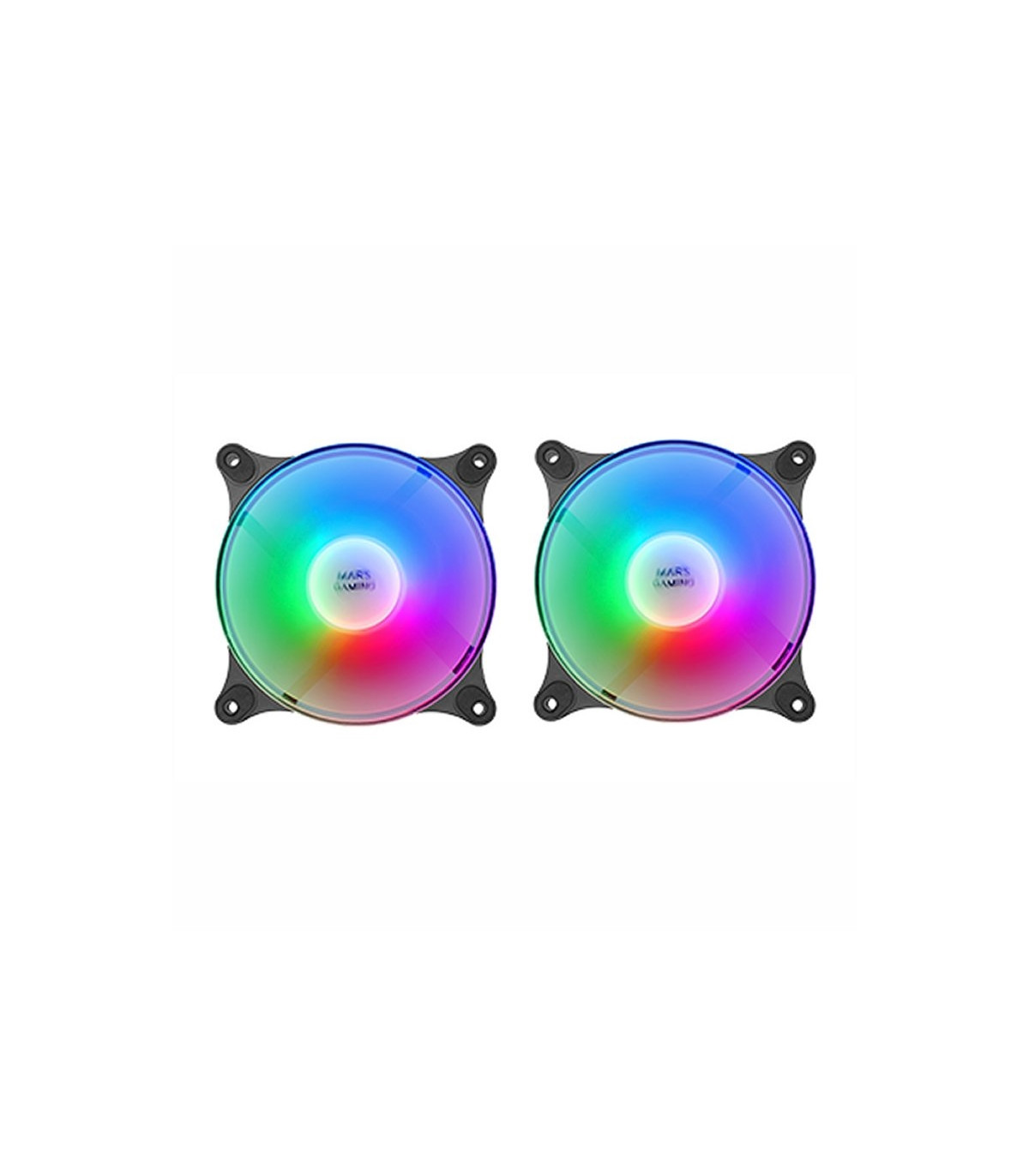 MARS GAMING MFDUO 12CM 2XFANRGB Ult-silent Black