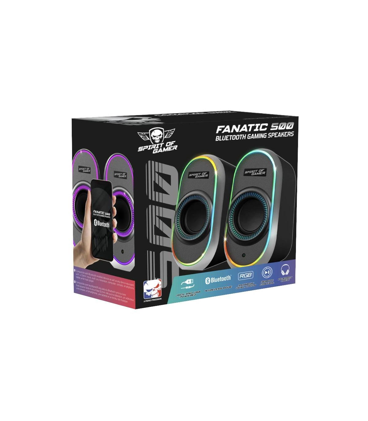 Spirit of Gamer Altavoz 2.0 FANATIC 500 RGB Black