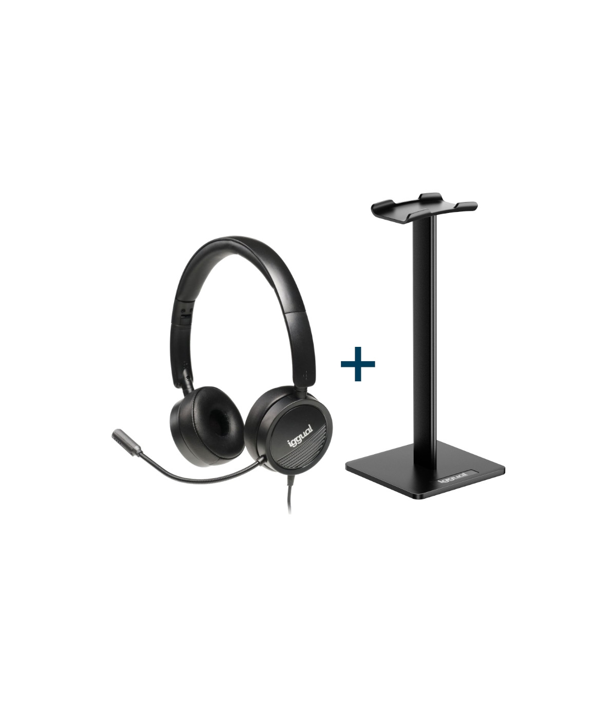 iggual Kit auriculares Dual Tech + soporte SA22