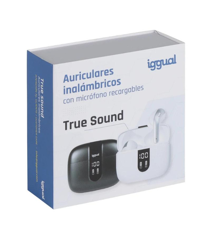 iggual Auriculares inalámbricos TWS Bluetooth negr