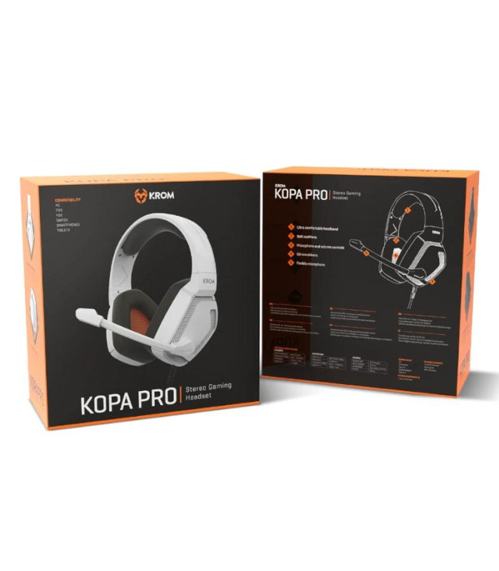 KROM KOPA PRO | AURICULAR GAMING STEREO BLANCO