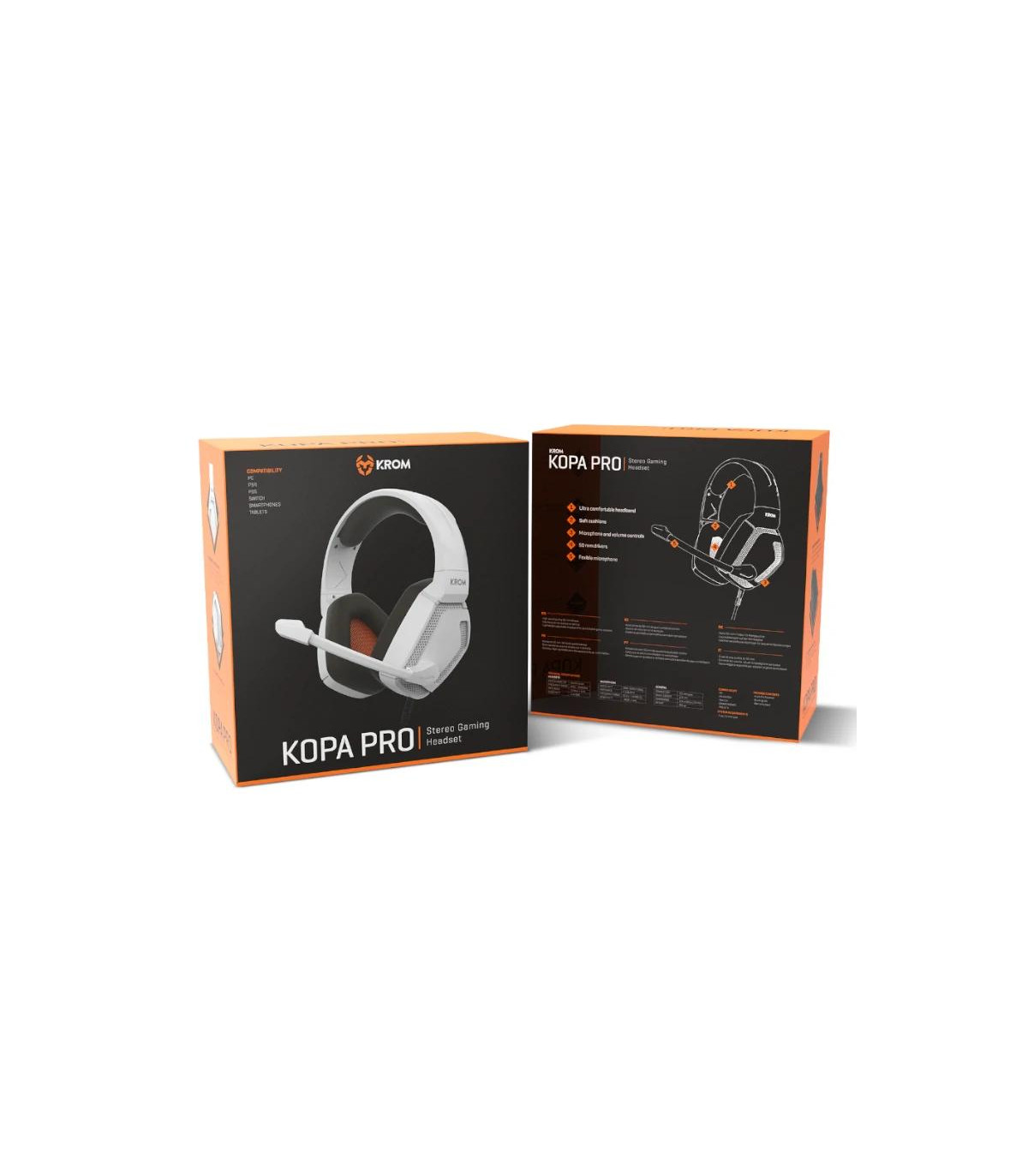 KROM KOPA PRO | AURICULAR GAMING STEREO BLANCO