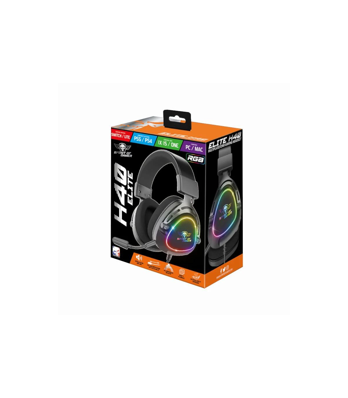 Spirit of Gamer Auriculares Elite H-40 Negro