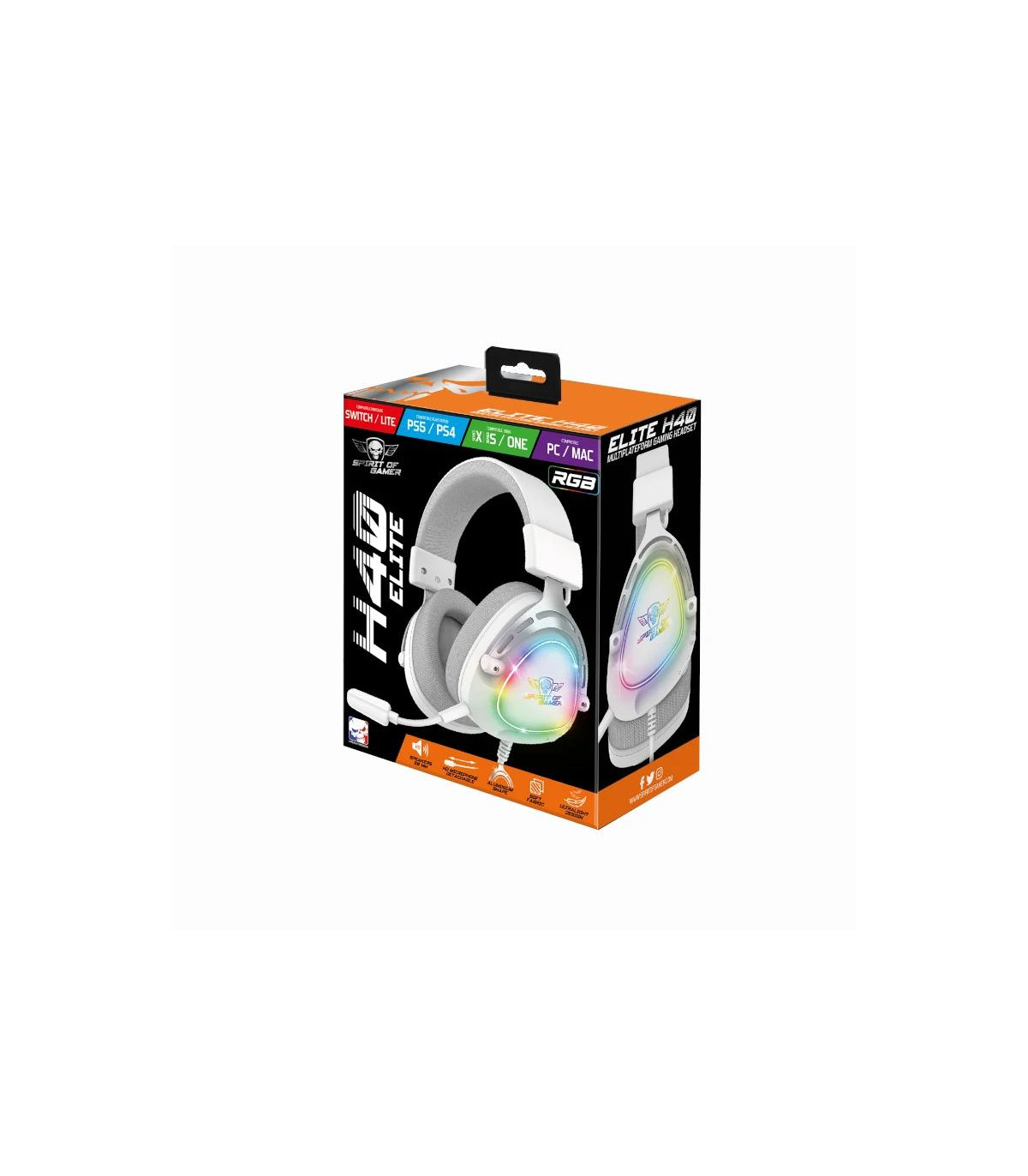 Spirit of Gamer Auriculares Elite H-40 Blanco