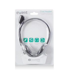 EWENT Auriculares diadema con micro mini jack