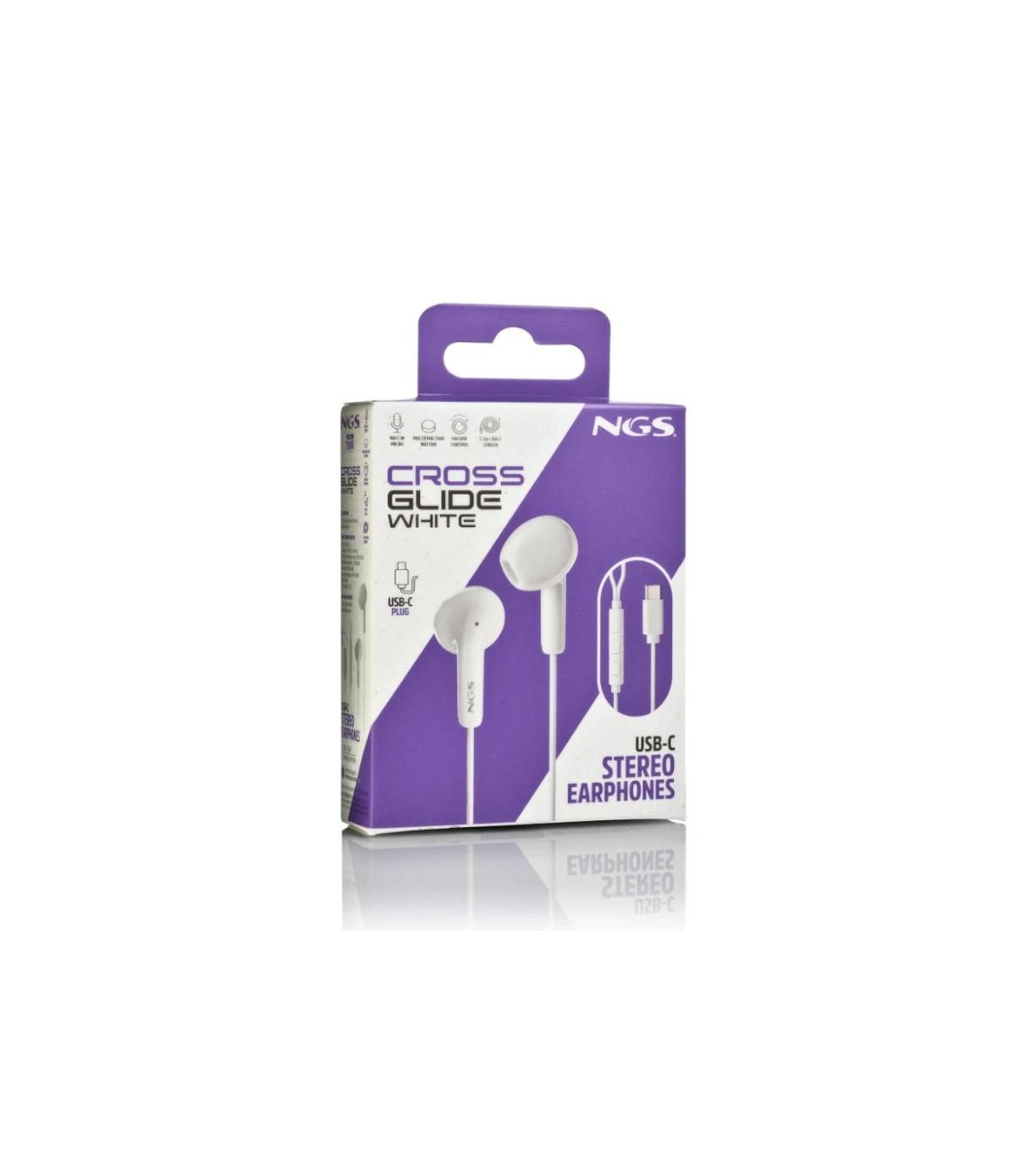 NGS Auricular Intraural Blanco Micro USB-C