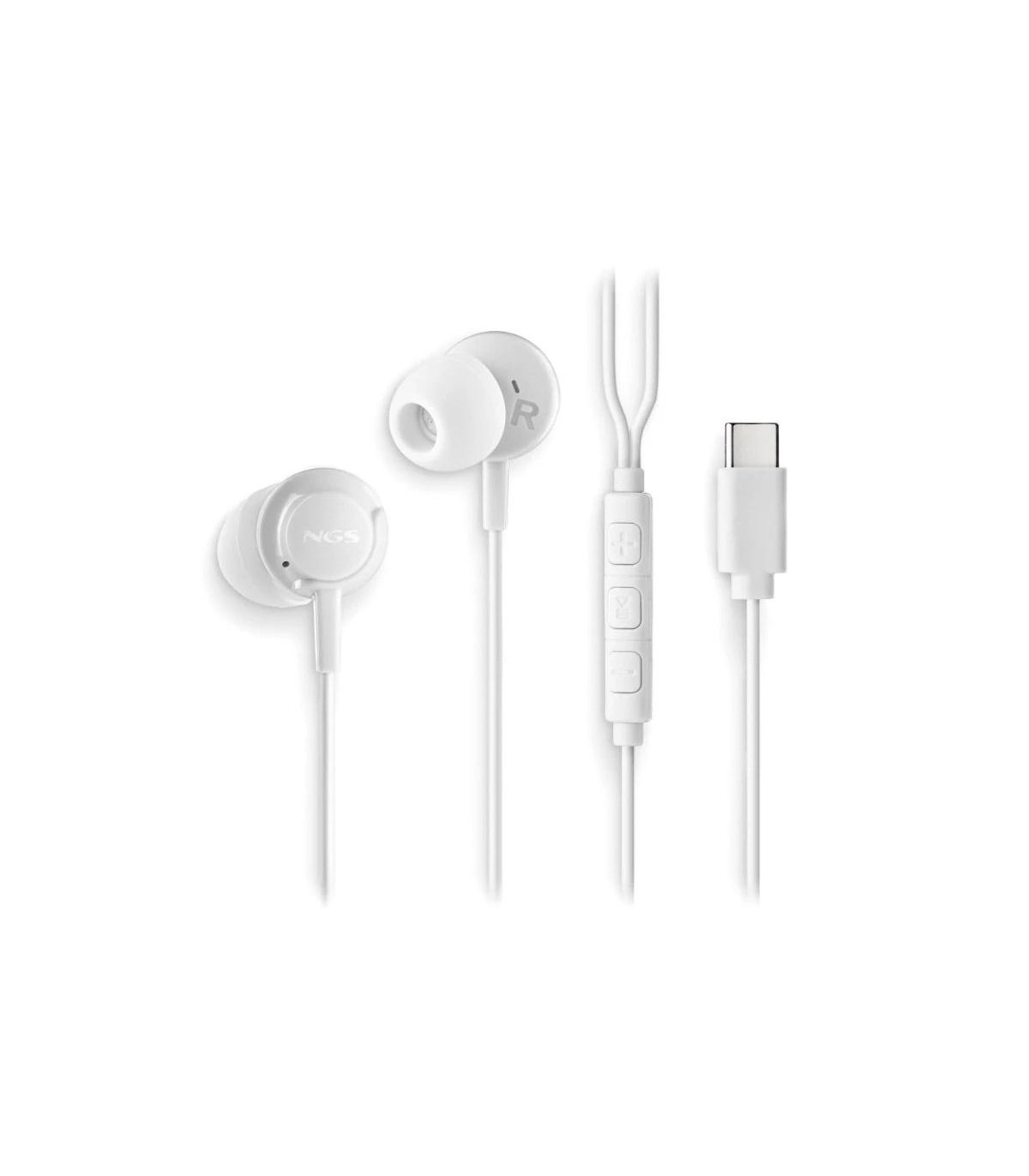 NGS Auricular Blanco Estéreo USB-C con cable