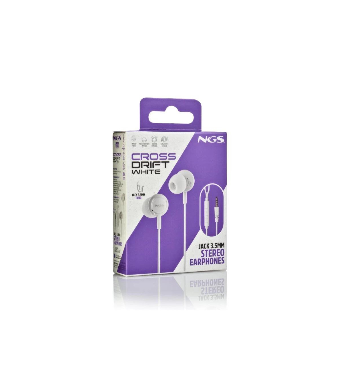 NGS Auricular CROSSDRIFT Blanco cable JACK 3.5 Mm