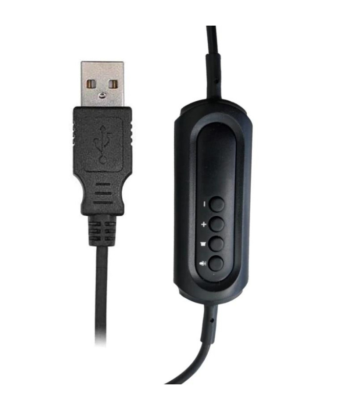 EWENT EW3568 Auricular USB+micrófono cable  2,1m