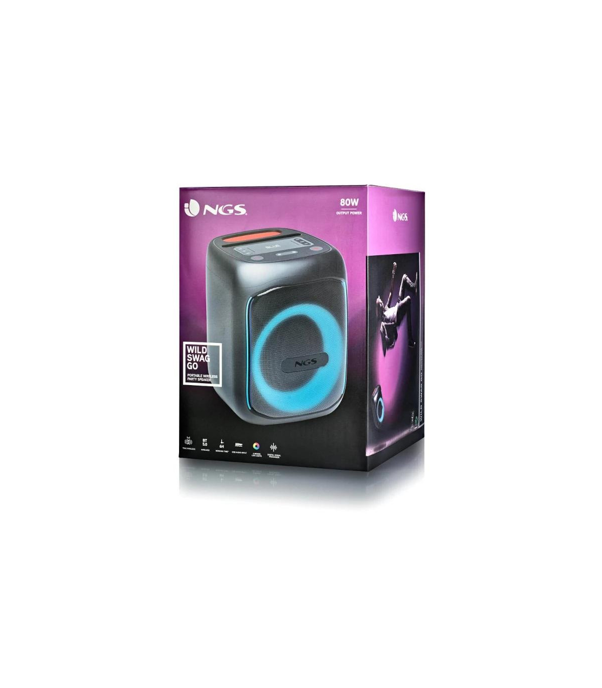 NGS ALTAVOZ PORTATIL BT-TWS-80W BAT-USB-AUXIN-TF