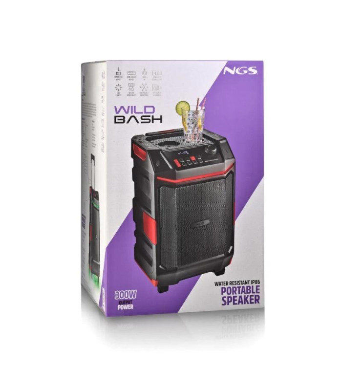 NGS Altavoz Wildbash 300W Bateria recargable IPX6