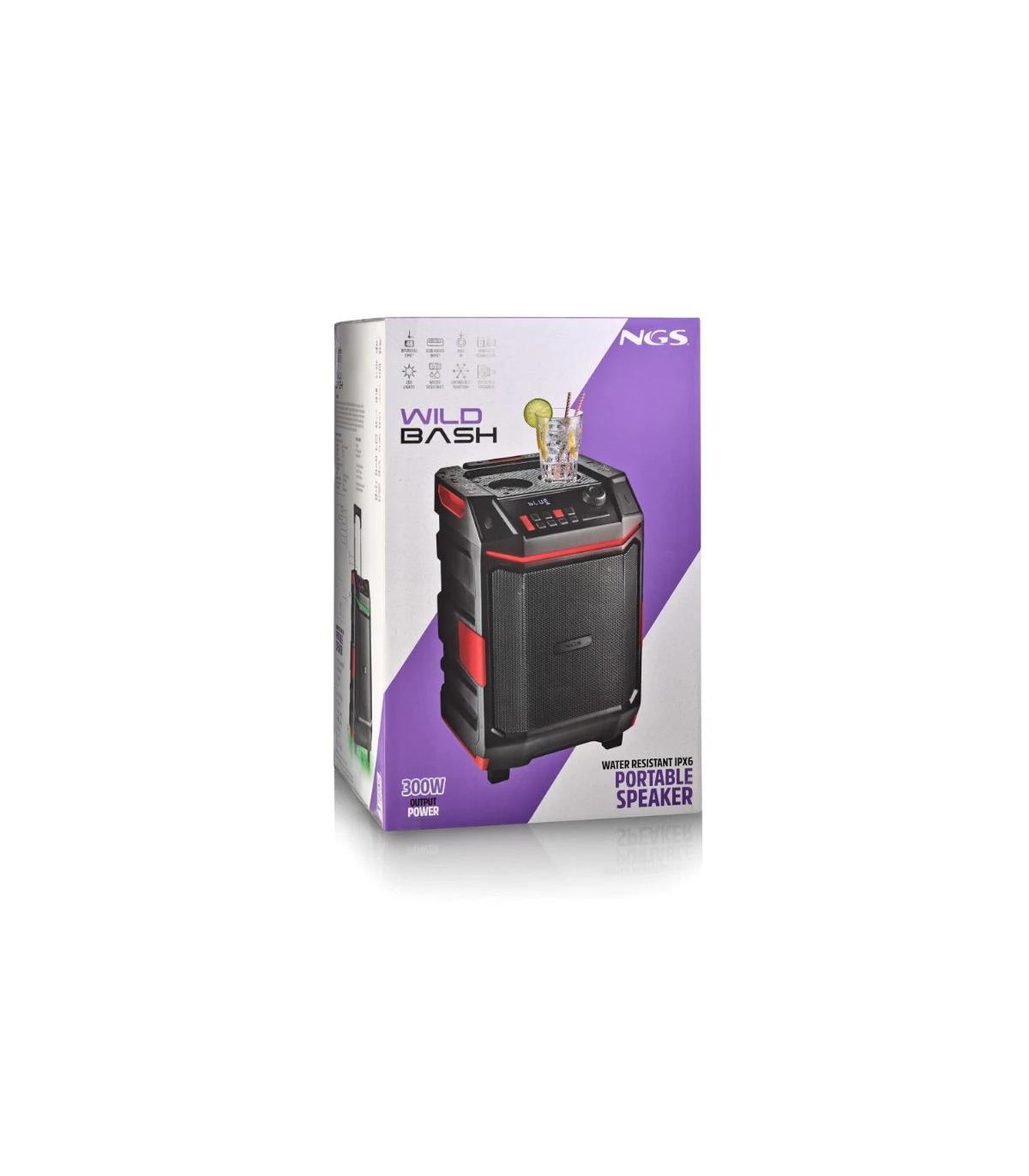 NGS Altavoz Wildbash 300W Bateria recargable IPX6