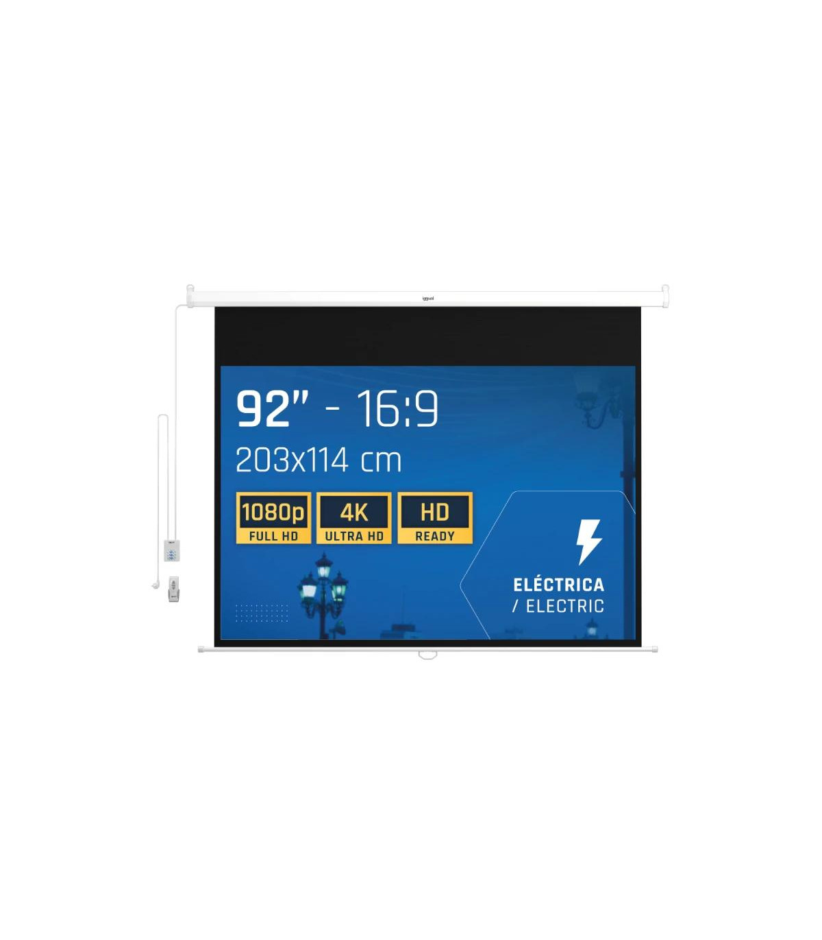 iggual Pantalla eléctrica 16:9 92" 203x114 cm