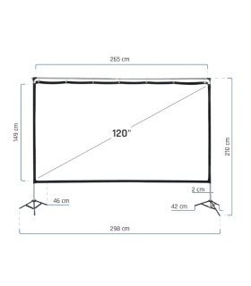 iggual Pantalla exterior portable 120" 265x149 cm