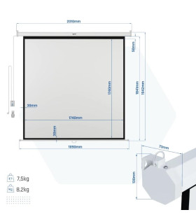 iggual Pantalla eléctrica 4:3 100" 180x180 cm