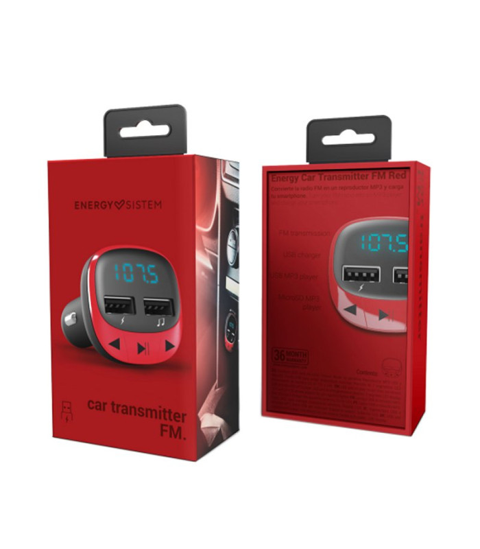 Energy sistem Car Transmitter FM Red (microSD,MP3)