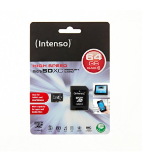 Intenso 3413490 Micro SD clase 10 64GB c/adapt