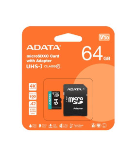 ADATA microSDXC/SDHC UHS-I U3 64GB c/adapt