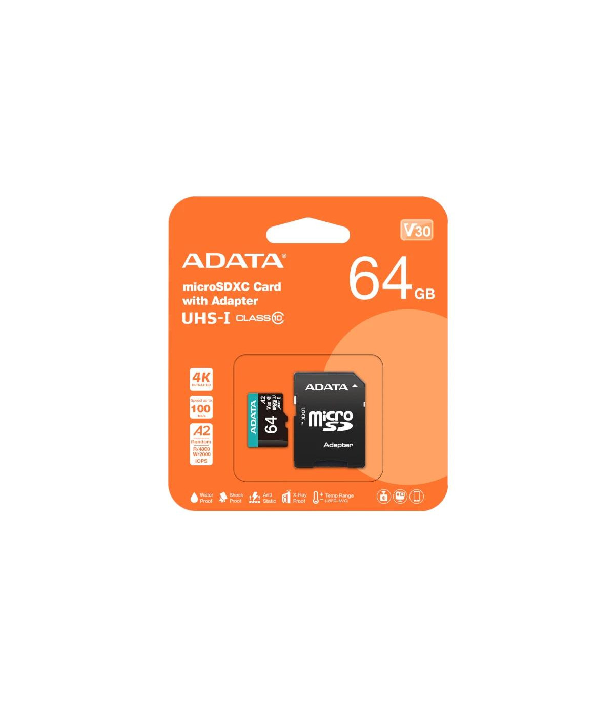 ADATA microSDXC/SDHC UHS-I U3 64GB c/adapt