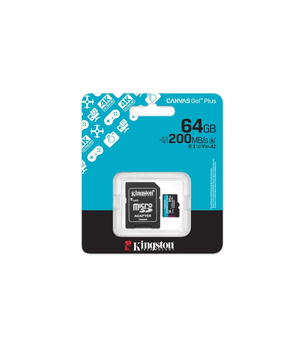 Kingston microSD Canvas Go! Plus 4 64GB 200 MB-s